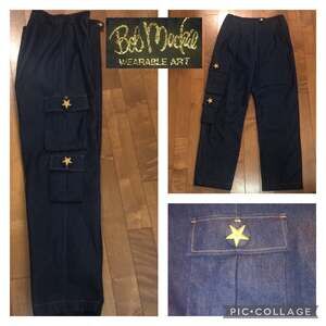 Bob Mackie wearable art jeans blue with gold stars size small